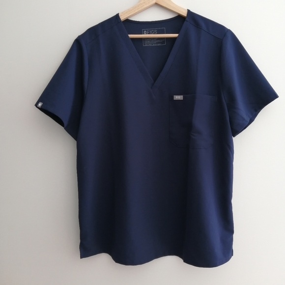 Figs Catarina One Pocket Scrub Top Navy XL - Picture 2 of 13
